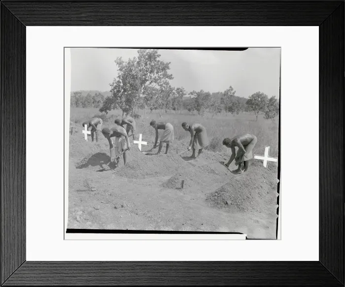 Framed Print : Island Natives Building Grave Mounds Framed Print : Island Natives Building Grave Mounds