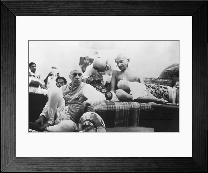 Framed Print : Mahatma Gandhi and Pandit Jawaharlal During Protest Framed Print : Mahatma Gandhi and Pandit Jawaharlal During Protest