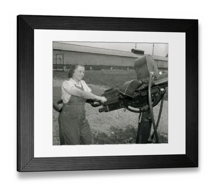 Framed Print : Ruby Barnett Firing Machine Gun Framed Print : Ruby Barnett Firing Machine Gun