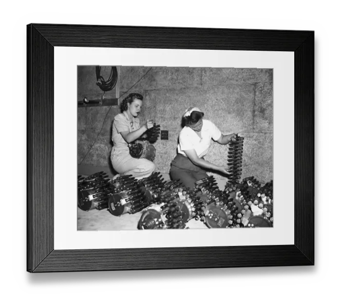 Framed Print : Women Checking Rounds of Ammunition Framed Print : Women Checking Rounds of Ammunition