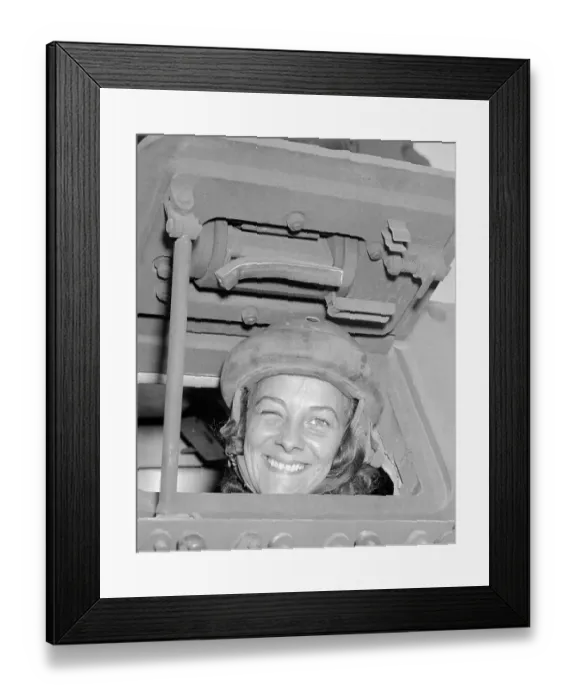 Framed Print : Portrait of Ruth Gibson Driving Tank Framed Print : Portrait of Ruth Gibson Driving Tank