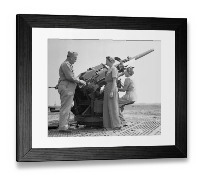 Framed Print : Women Receiving Gun Crew Training Framed Print : Women Receiving Gun Crew Training