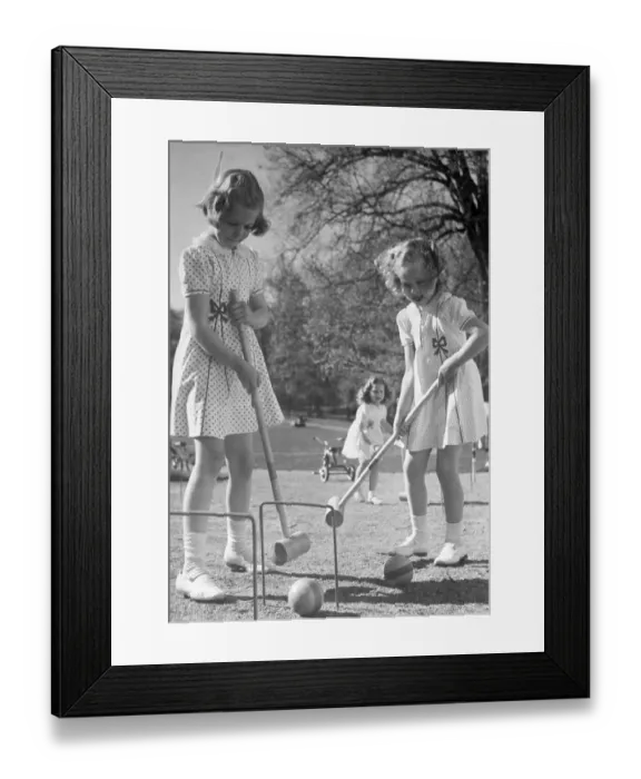 Framed Print : Princesses Margrethe Playing Croquet Framed Print : Princesses Margrethe Playing Croquet