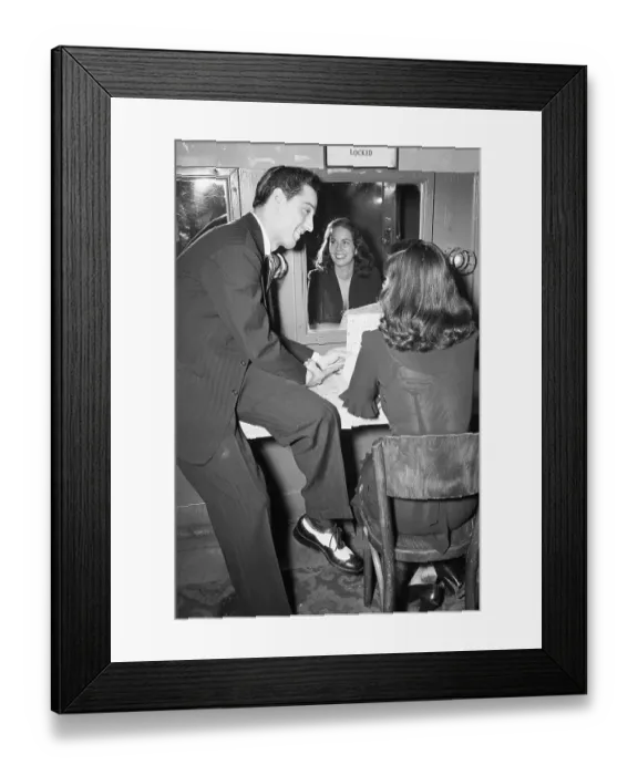 Framed Print : Oona O'Neill And Georgie Tapps Talking Framed Print : Oona O'Neill And Georgie Tapps Talking