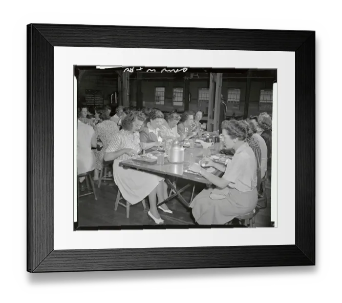 Framed Print : New Female Recruits Eating in Mess Hall Framed Print : New Female Recruits Eating in Mess Hall