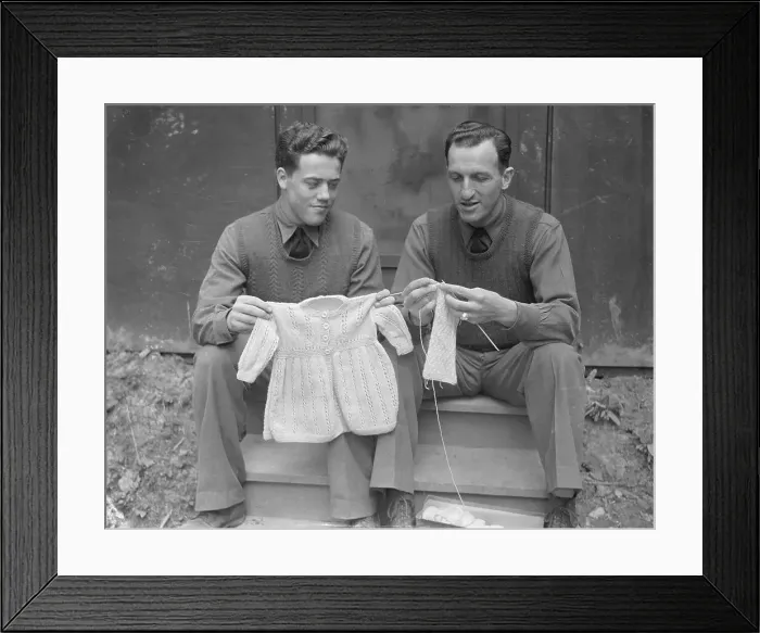 Framed Print : Soldiers Knitting Framed Print : Soldiers Knitting