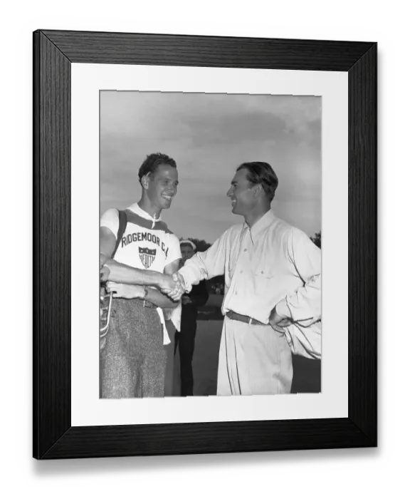 Framed Print : Caddy Congratulating Ben Hogan