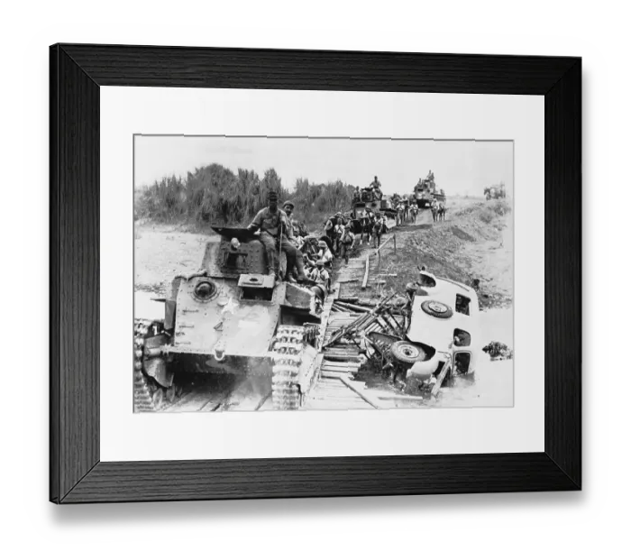 Framed Print : Japanese Troops On Bridge In Burma