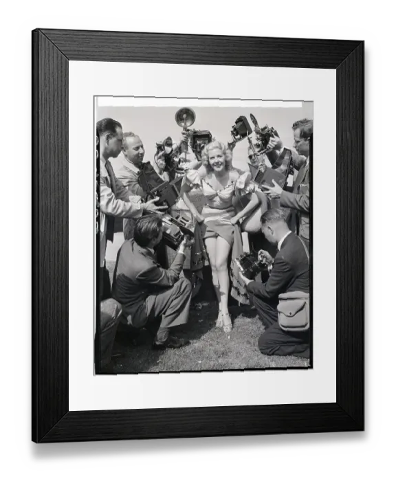 Framed Print : Men Photographing A Woman In California Framed Print : Men Photographing A Woman In California