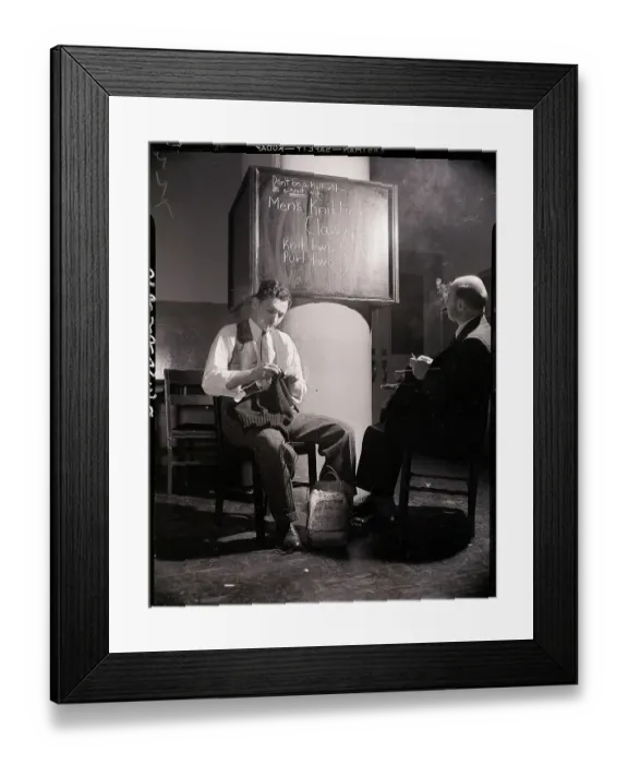 Framed Print : Victory Volunteer Men Knitting Framed Print : Victory Volunteer Men Knitting