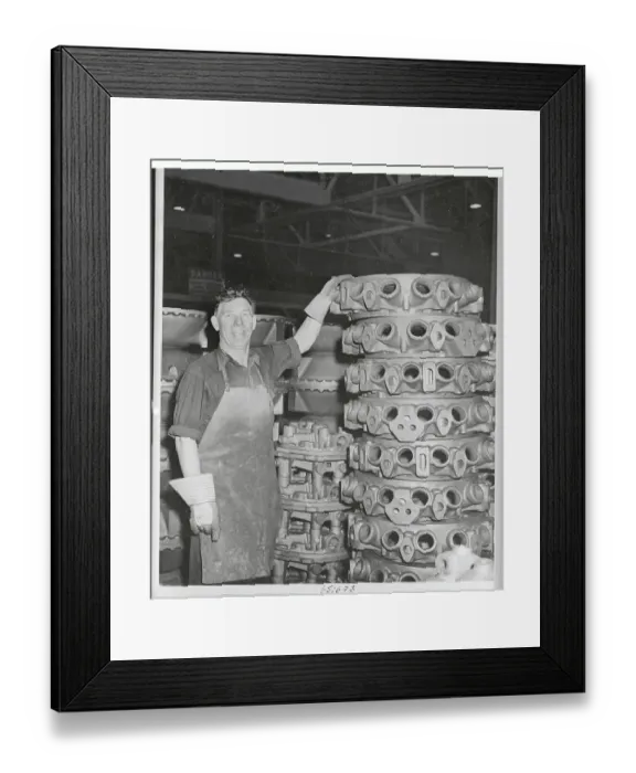 Framed Print : John Murphy Beside Stack of Magnesium Castings Framed Print : John Murphy Beside Stack of Magnesium Castings