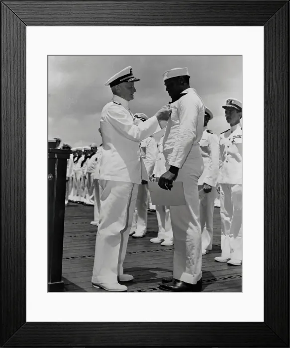 Framed Print : Dorie Miller Receiving Navy Cross Framed Print : Dorie Miller Receiving Navy Cross