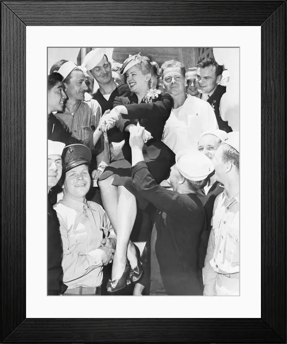 Framed Print : Lana Turner Visiting Naval Base Framed Print : Lana Turner Visiting Naval Base