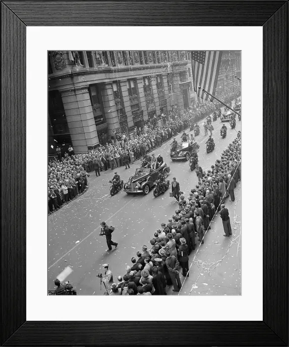 Framed Print : World War II Heroes Ride in Parade Framed Print : World War II Heroes Ride in Parade