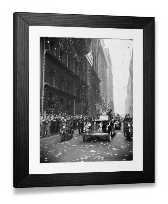 Framed Print : World War II Heroes Ride in Parade Framed Print : World War II Heroes Ride in Parade