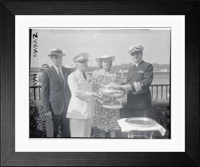 Framed Print : George Widener Presenting Winner with Award Framed Print : George Widener Presenting Winner with Award