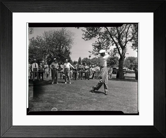 Framed Print : Golfers Watching Byron Nelson Tee Off Framed Print : Golfers Watching Byron Nelson Tee Off