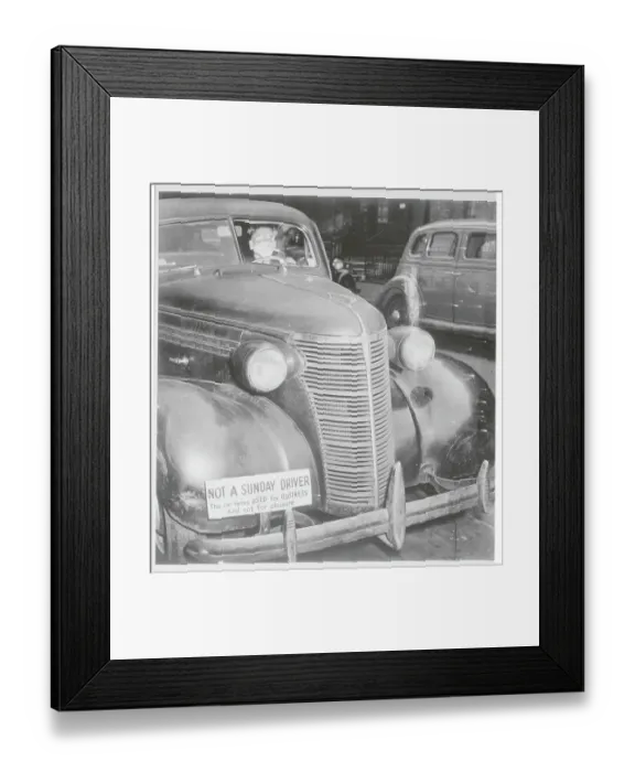 Framed Print : Weegee Driving His Car Framed Print : Weegee Driving His Car