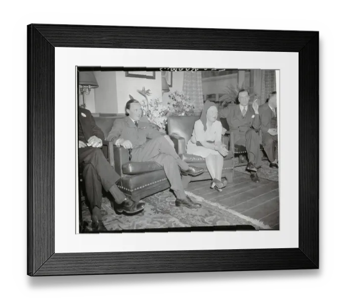 Framed Print : Prince Bernhard and Princess Juliana Reclining at Netherlands Club