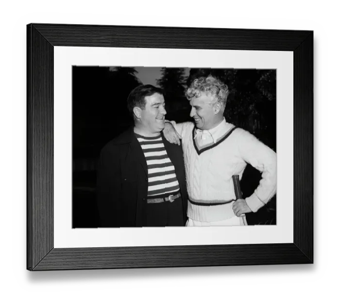 Framed Print : Lou Costello And Charlie Chaplin Framed Print : Lou Costello And Charlie Chaplin