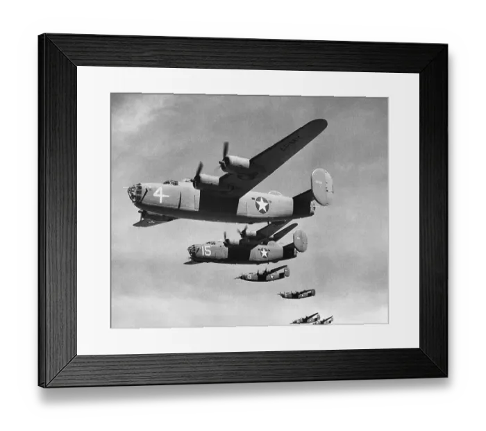 Framed Print : B-24 Bombers In Mid-Flight Framed Print : B-24 Bombers In Mid-Flight