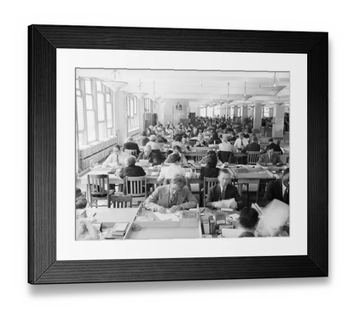 Framed Print : Censors Open Mail In Huge Room Framed Print : Censors Open Mail In Huge Room
