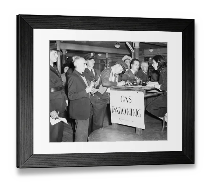 Framed Print : Motorists Registering for Gas Rationing Framed Print : Motorists Registering for Gas Rationing