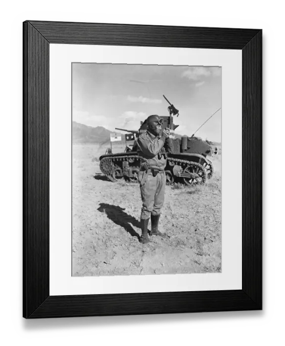 Framed Print : General Patton in Front of a M3 Tank Framed Print : General Patton in Front of a M3 Tank