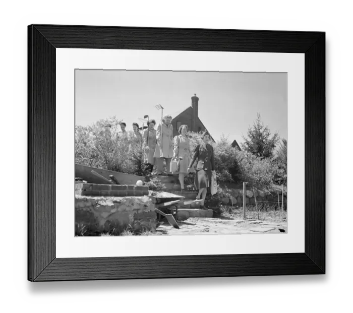 Framed Print : Women Marching to Work