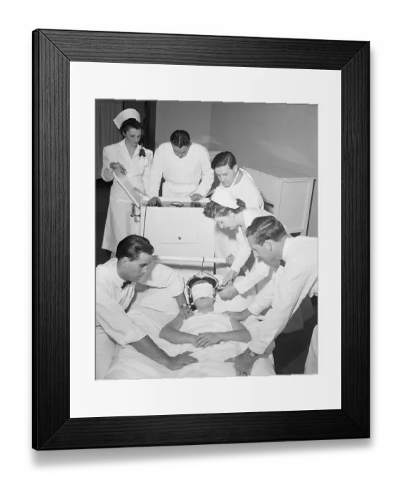 Framed Print : Doctors Administering Electroshock Therapy Framed Print : Doctors Administering Electroshock Therapy