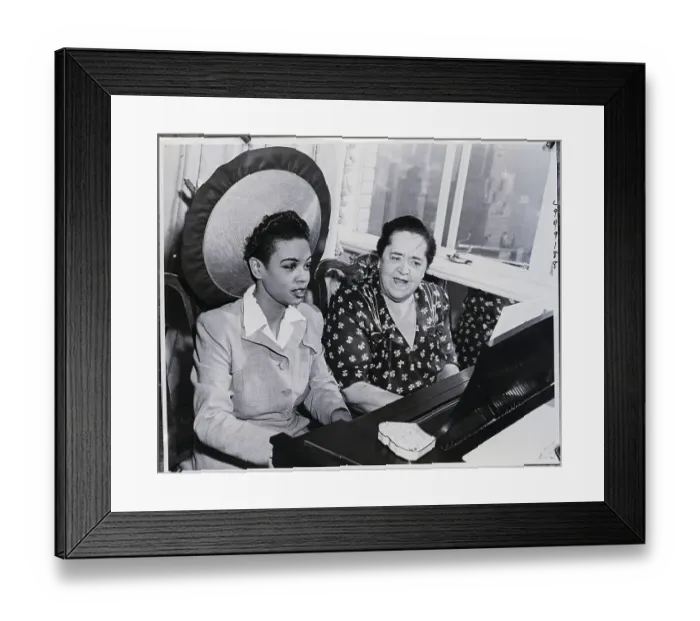 Framed Print : Two Women Seated At Piano, Practicing Framed Print : Two Women Seated At Piano, Practicing