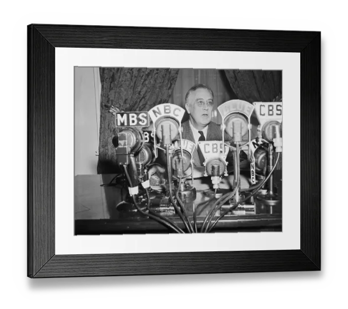 Framed Print : President Franklin Delano Rooselvelt During a Radio Broadcast Framed Print : President Franklin Delano Rooselvelt During a Radio Broadcast