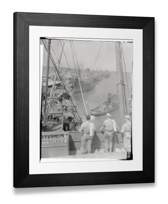 Framed Print : Convoy Ship Arriving at Port Framed Print : Convoy Ship Arriving at Port