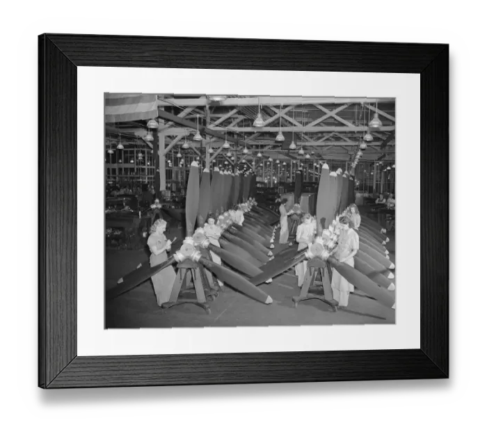 Framed Print : Women War Workers Inspecting Propellers Framed Print : Women War Workers Inspecting Propellers