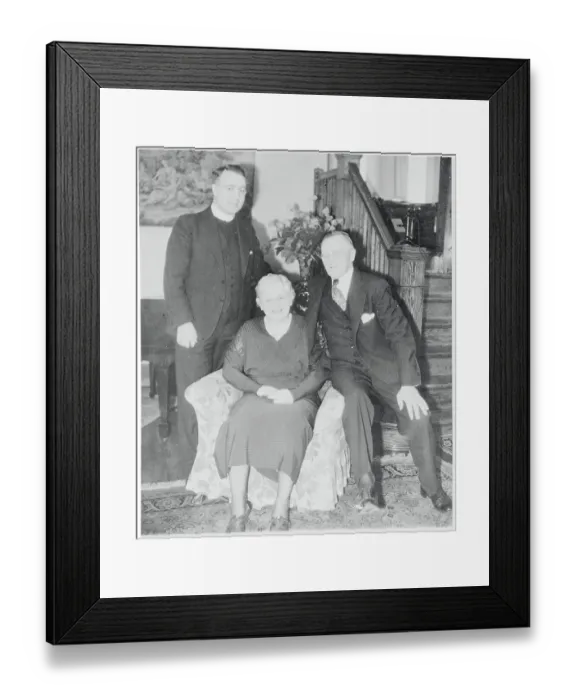 Framed Print : Portrait of Charles E. Coughlin and His Parents