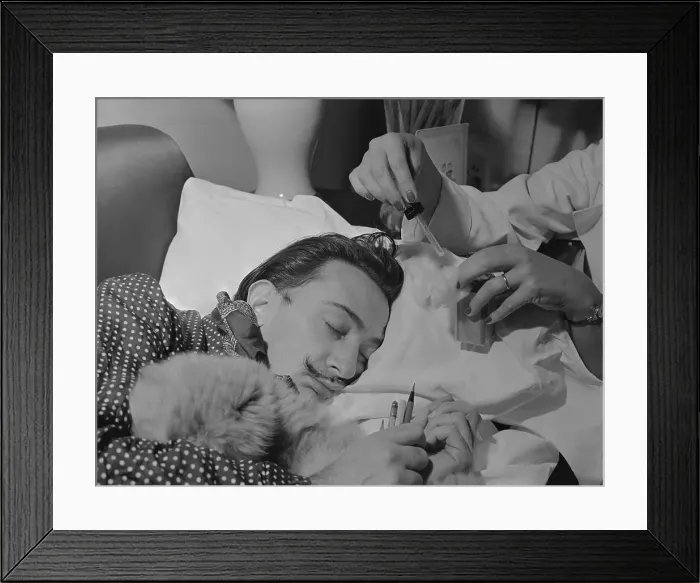 Framed Print : Salvador Dali Sleeping with Perfumed Pillow Framed Print : Salvador Dali Sleeping with Perfumed Pillow