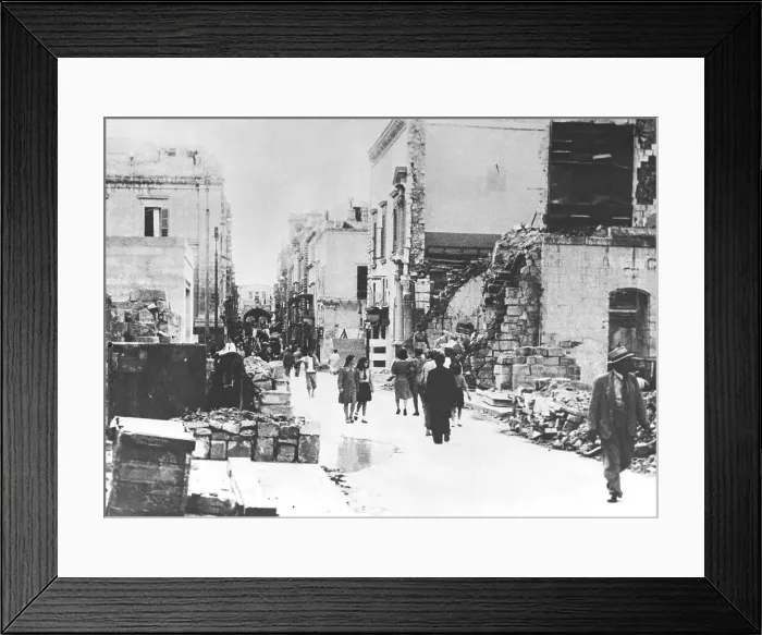 Framed Print : Crumbled Streets Of Malta; Bombing Framed Print : Crumbled Streets Of Malta; Bombing