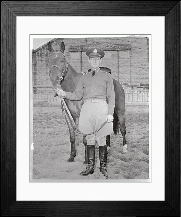 Framed Print : Paul Mellon Standing with Horse