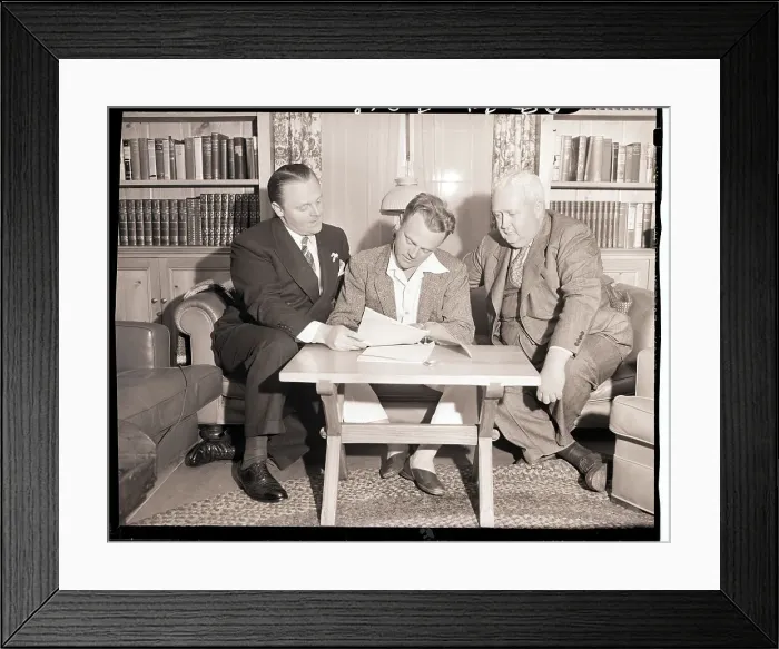 Framed Print : James Cagney Signing Papers Framed Print : James Cagney Signing Papers