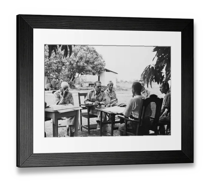 Framed Print : American Officers Meeting with Japanese to Surrender Framed Print : American Officers Meeting with Japanese to Surrender