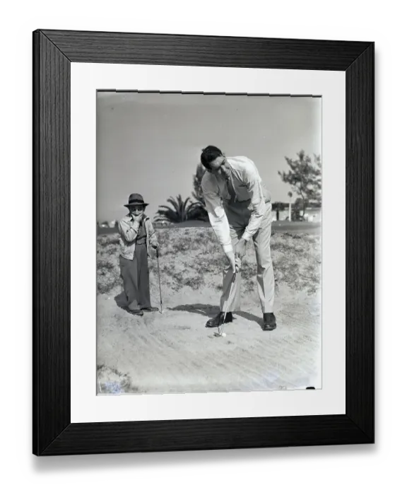 Framed Print : Big And Small Man Play Golf Framed Print : Big And Small Man Play Golf