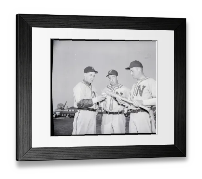 Framed Print : Bob Feller W / Sam Chapman & Ace Parker Framed Print : Bob Feller W / Sam Chapman & Ace Parker