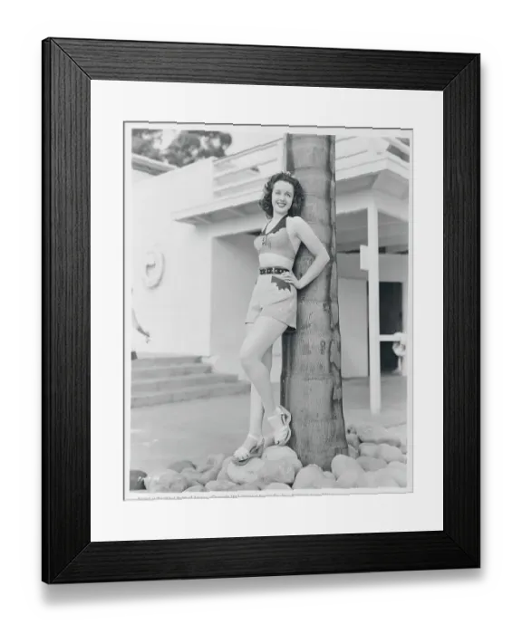 Framed Print : Peggy Moran Modeling Swimsuit Framed Print : Peggy Moran Modeling Swimsuit