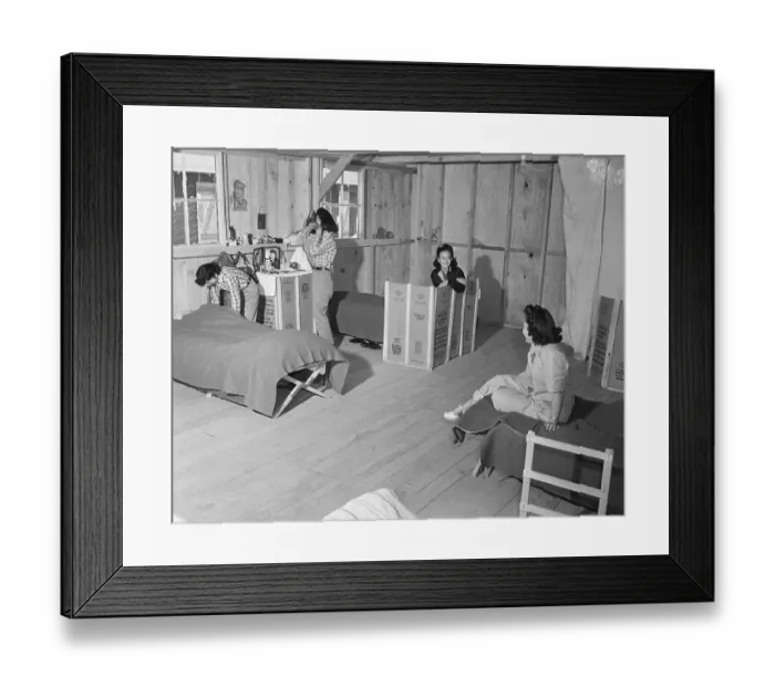 Framed Print : Japanese Girls in Their New Home Framed Print : Japanese Girls in Their New Home