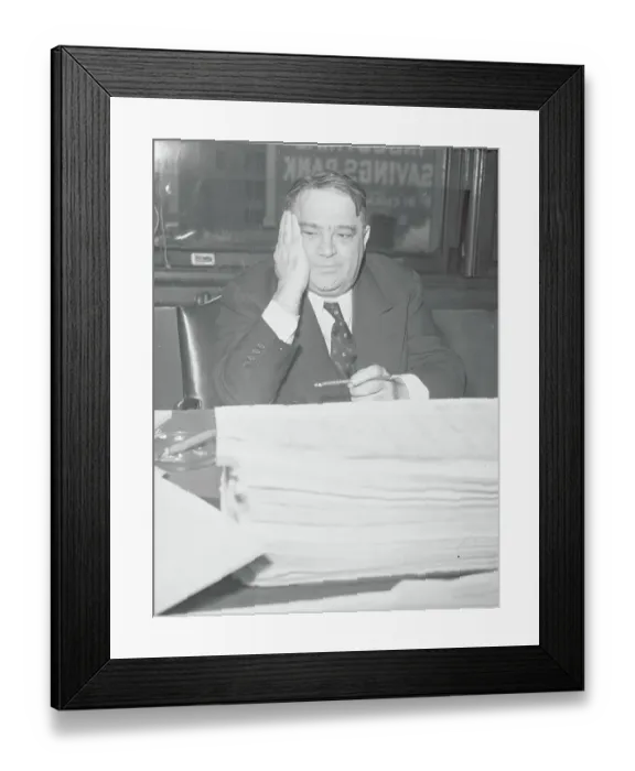 Framed Print : Mayor Fiorello H. La Guardia Touching His Head Framed Print : Mayor Fiorello H. La Guardia Touching His Head