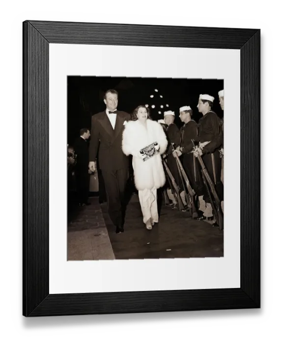 Framed Print : John Wayne with Wife Josephine at Premiere Framed Print : John Wayne with Wife Josephine at Premiere