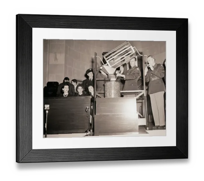 Framed Print : First Lottery Draft for World War II