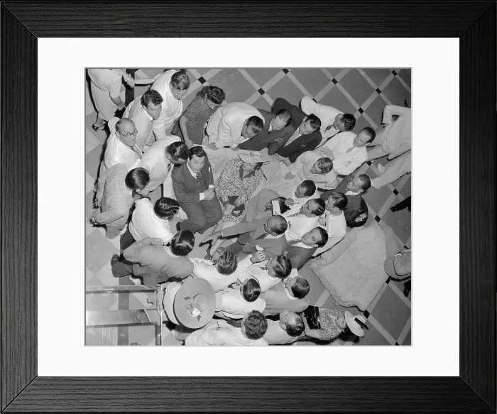 Framed Print : Orson Welles with Reporters Framed Print : Orson Welles with Reporters