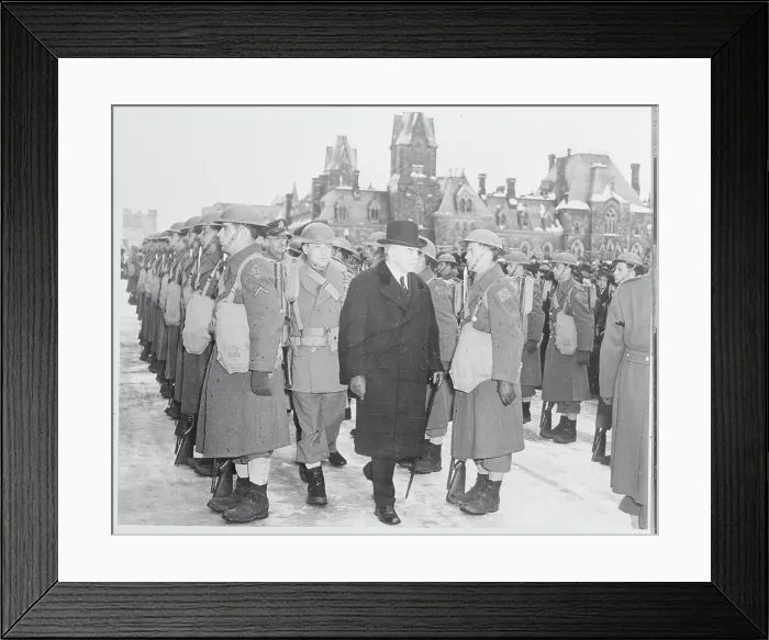 Framed Print : W.L. Mackenzie King Inspecting American Soldiers Framed Print : W.L. Mackenzie King Inspecting American Soldiers