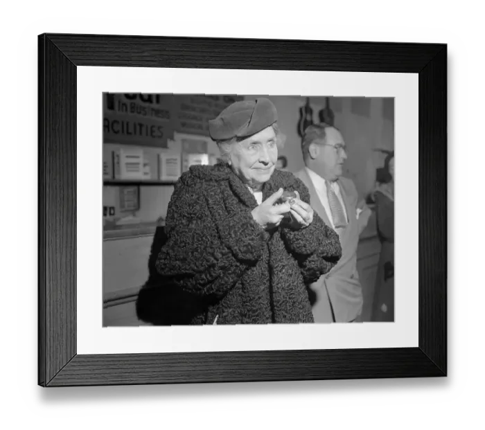 Framed Print : Helen Keller Holding Watch Framed Print : Helen Keller Holding Watch